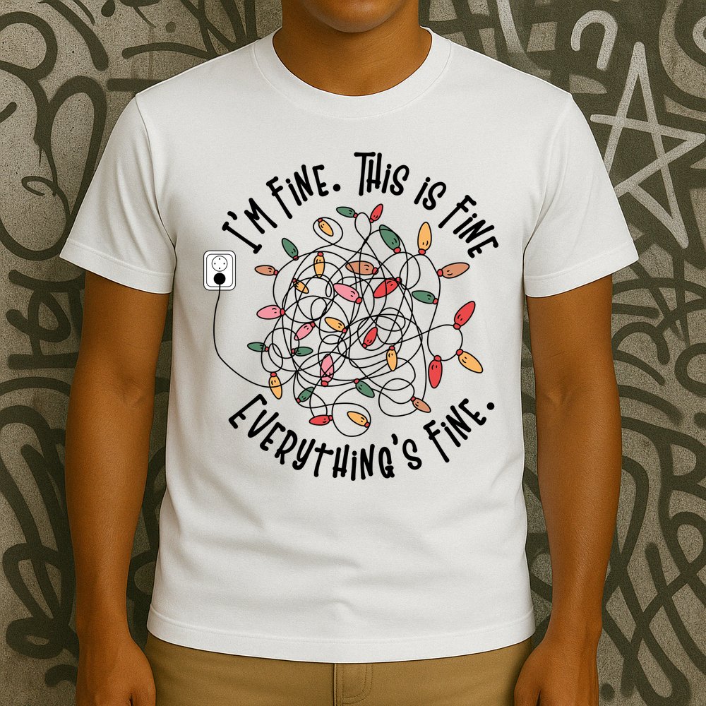 Im Fine This Is Fine Everything Is Fine Funny Christmas T-Shirt