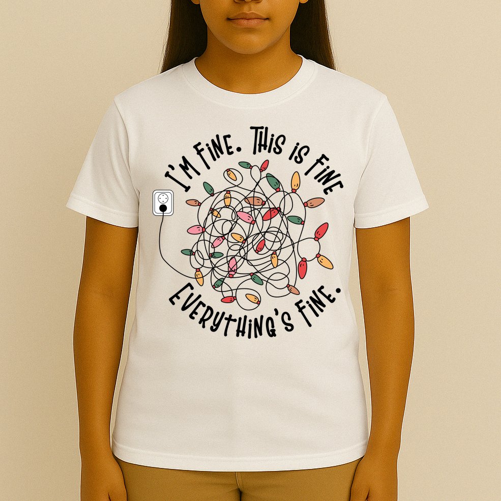 Im Fine This Is Fine Everything Is Fine Funny Christmas T-Shirt