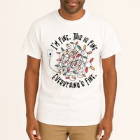 Im Fine This Is Fine Everything Is Fine Funny Christmas Tall T-Shirt