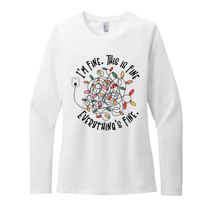 Im Fine This Is Fine Everything Is Fine Funny Christmas Womens CVC Long Sleeve Shirt