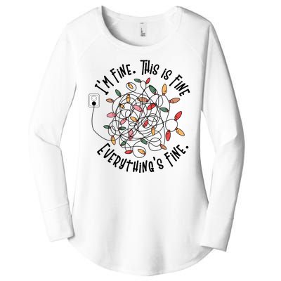 Im Fine This Is Fine Everything Is Fine Funny Christmas Women's Perfect Tri Tunic Long Sleeve Shirt