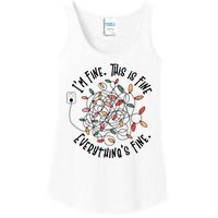 Im Fine This Is Fine Everything Is Fine Funny Christmas Ladies Essential Tank