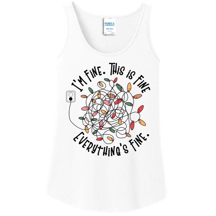 Im Fine This Is Fine Everything Is Fine Funny Christmas Ladies Essential Tank