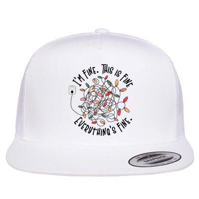 Im Fine This Is Fine Everything Is Fine Funny Christmas Flatbill Hat