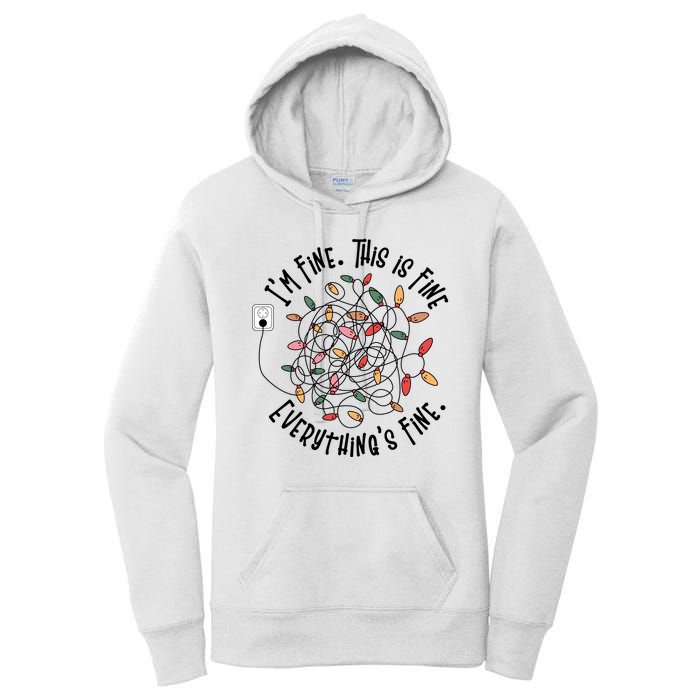 Im Fine This Is Fine Everything Is Fine Funny Christmas Women's Pullover Hoodie