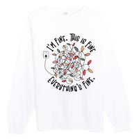 Im Fine This Is Fine Everything Is Fine Funny Christmas Premium Crewneck Sweatshirt