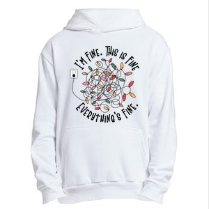 Im Fine This Is Fine Everything Is Fine Funny Christmas Urban Pullover Hoodie