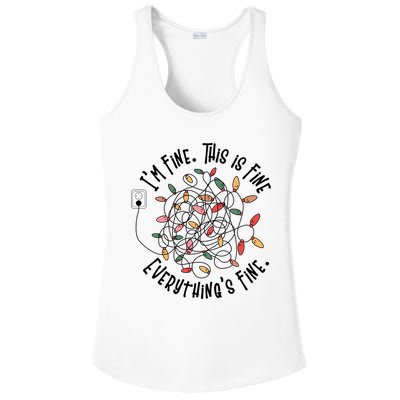 Im Fine This Is Fine Everything Is Fine Funny Christmas Ladies PosiCharge Competitor Racerback Tank