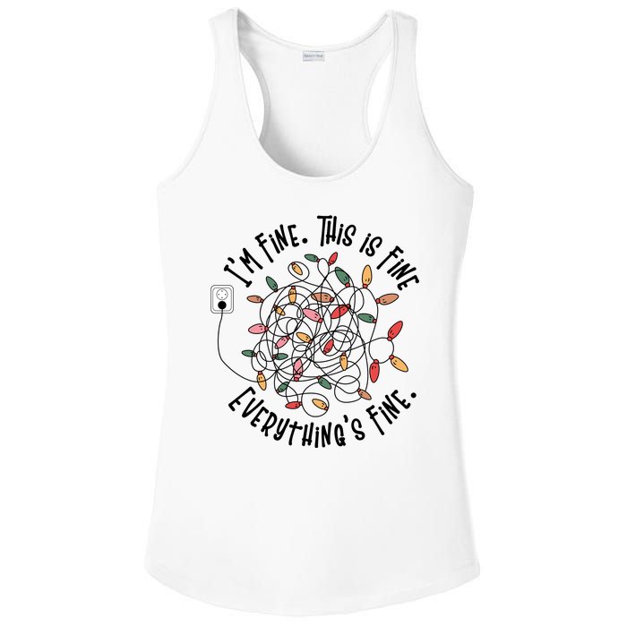 Im Fine This Is Fine Everything Is Fine Funny Christmas Ladies PosiCharge Competitor Racerback Tank