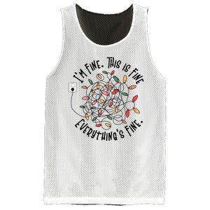 Im Fine This Is Fine Everything Is Fine Funny Christmas Mesh Reversible Basketball Jersey Tank