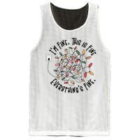 Im Fine This Is Fine Everything Is Fine Funny Christmas Mesh Reversible Basketball Jersey Tank