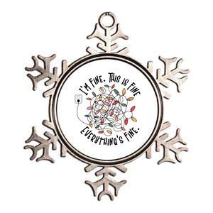 Im Fine This Is Fine Everything Is Fine Funny Christmas Metallic Star Ornament