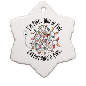 Im Fine This Is Fine Everything Is Fine Funny Christmas Ceramic Star Ornament