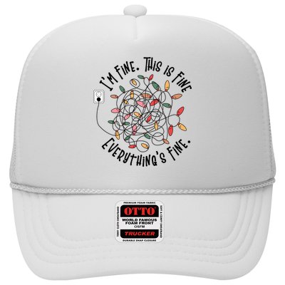 Im Fine This Is Fine Everything Is Fine Funny Christmas Trucker Hat