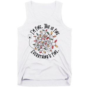 Im Fine This Is Fine Everything Is Fine Funny Christmas Tank Top