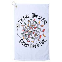 Im Fine This Is Fine Everything Is Fine Funny Christmas Golf Towel
