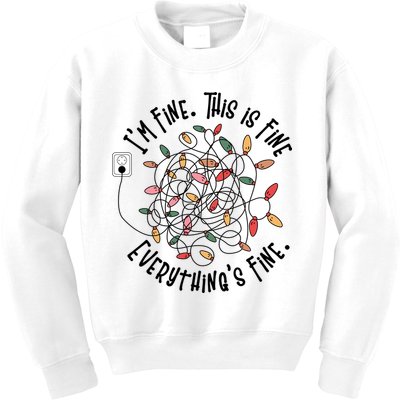 Im Fine This Is Fine Everything Is Fine Funny Christmas Kids Sweatshirt