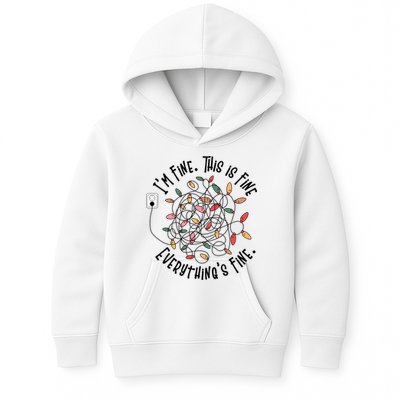 Im Fine This Is Fine Everything Is Fine Funny Christmas Kids Hoodie