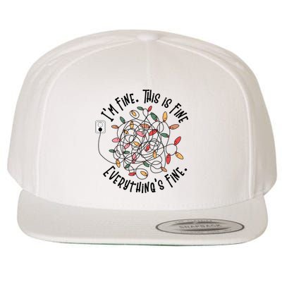 Im Fine This Is Fine Everything Is Fine Funny Christmas Wool Snapback Cap
