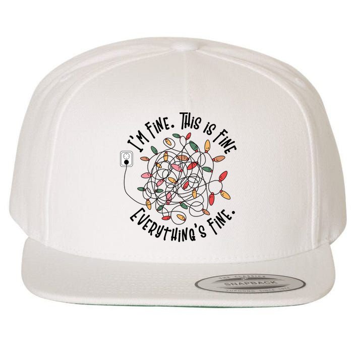 Im Fine This Is Fine Everything Is Fine Funny Christmas Wool Snapback Cap