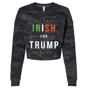 Irish For Trump Pro President Donald Trump Supporter Gift Cropped Pullover Crew