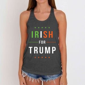 Irish For Trump Pro President Donald Trump Supporter Gift Women's Knotted Racerback Tank