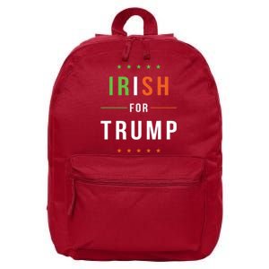 Irish For Trump Pro President Donald Trump Supporter Gift 16 in Basic Backpack