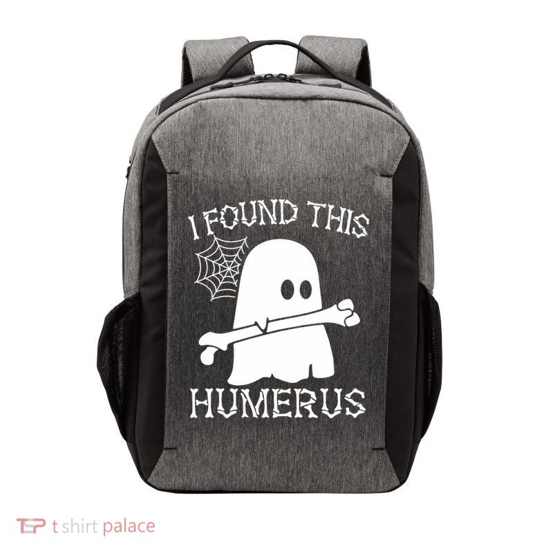 I Found This Humerus Halloween Ghost Humorous Saying Funny Vector Backpack