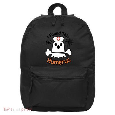 I Found This Humerus Funny Ghost Nurse Halloween Design 16 in Basic Backpack