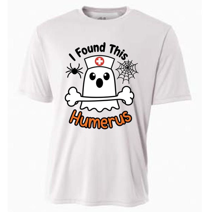 I Found This Humerus Funny Ghost Nurse Halloween Design Cooling Performance Crew T-Shirt