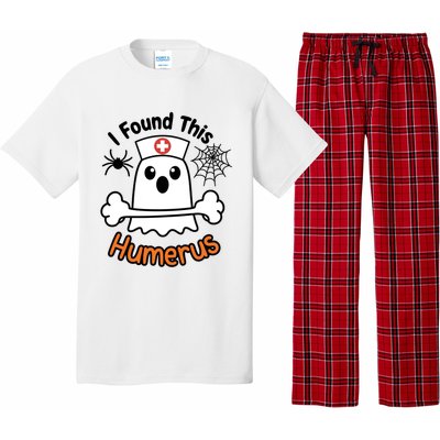 I Found This Humerus Funny Ghost Nurse Halloween Design Pajama Set