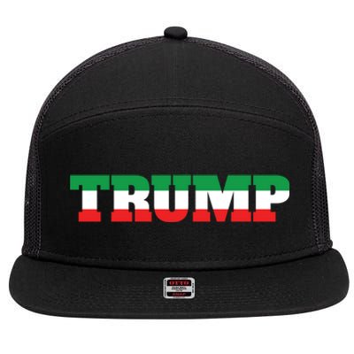 Italians For Trump Italiano Supporter Italy National Flag Cute Gift 7 Panel Mesh Trucker Snapback Hat