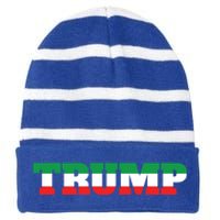 Italians For Trump Italiano Supporter Italy National Flag Cute Gift Striped Beanie with Solid Band