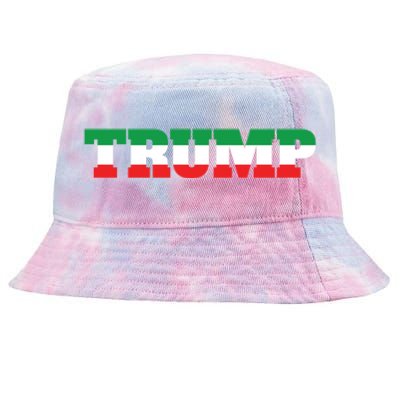 Italians For Trump Italiano Supporter Italy National Flag Cute Gift Tie-Dyed Bucket Hat