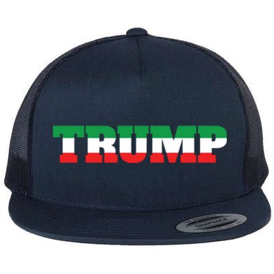 Italians For Trump Italiano Supporter Italy National Flag Cute Gift Flat Bill Trucker Hat