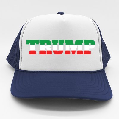 Italians For Trump Italiano Supporter Italy National Flag Cute Gift Trucker Hat