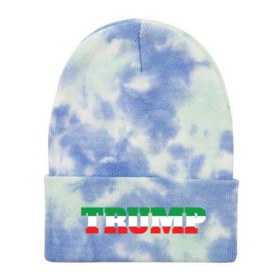 Italians For Trump Italiano Supporter Italy National Flag Cute Gift Tie Dye 12in Knit Beanie