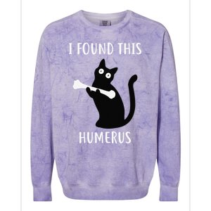 I Found This Humerus Funny Black Cat Colorblast Crewneck Sweatshirt