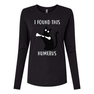 I Found This Humerus Funny Black Cat Womens Cotton Relaxed Long Sleeve T-Shirt