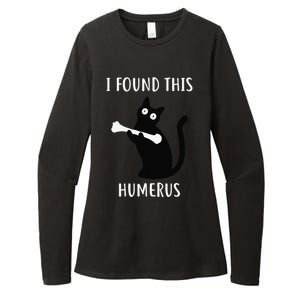 I Found This Humerus Funny Black Cat Womens CVC Long Sleeve Shirt