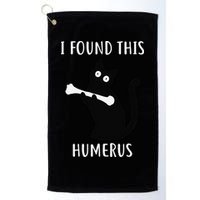 I Found This Humerus Funny Black Cat Golf Towel
