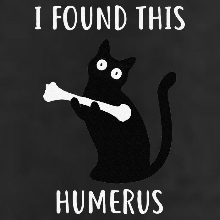 I Found This Humerus Funny Black Cat Golf Towel