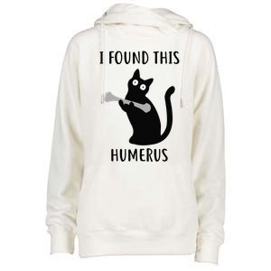 I Found This Humerus Funny Black Cat Womens Funnel Neck Pullover Hood