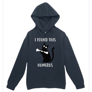 I Found This Humerus Funny Black Cat Urban Pullover Hoodie