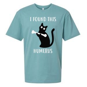 I Found This Humerus Funny Black Cat Sueded Cloud Jersey T-Shirt