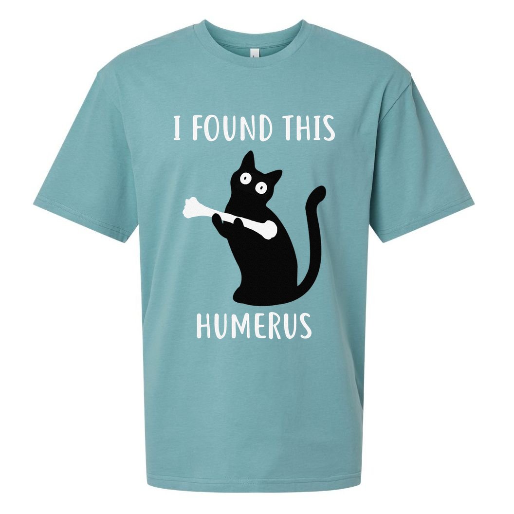 I Found This Humerus Funny Black Cat Sueded Cloud Jersey T-Shirt