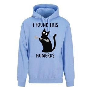 I Found This Humerus Funny Black Cat Unisex Surf Hoodie