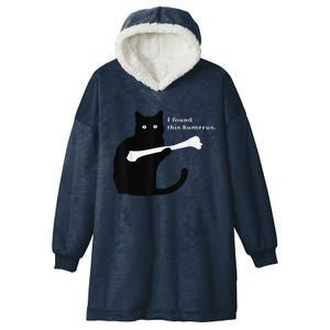 I Found This Humerus Funny Cat Lover Tees Hooded Wearable Blanket