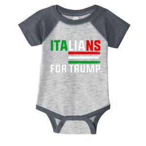 Italians For Trump Usa Flag Trump 2024 Elections Pro Trump Infant Baby Jersey Bodysuit