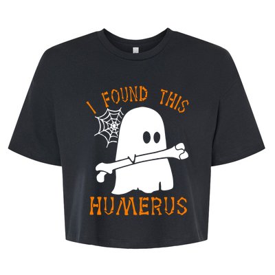 I Found This Humerus Funny Ghost Nurse Halloween Cute Gift Bella+Canvas Jersey Crop Tee